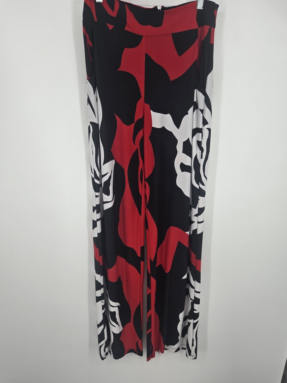 Frank Lyman Design Red, Black & White Wide Leg Stretch Pants Size 6 (6724)